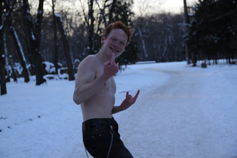 Me at 16 years old. Sunbathing.